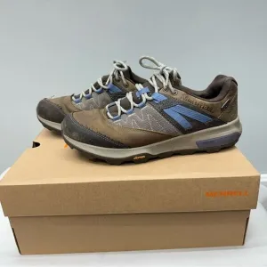 Merrell zion cloudy waterproof brown leather hiking adventure shoes women's 9