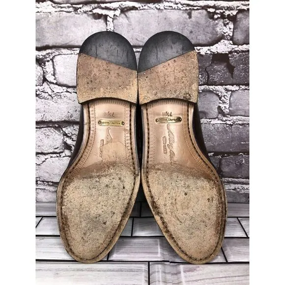 Mezlan Genuine Crocodile Alligator Brown Leather Loafers Dress Shoes Men Sz 7.5M