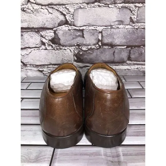 Mezlan Genuine Crocodile Alligator Brown Leather Loafers Dress Shoes Men Sz 7.5M