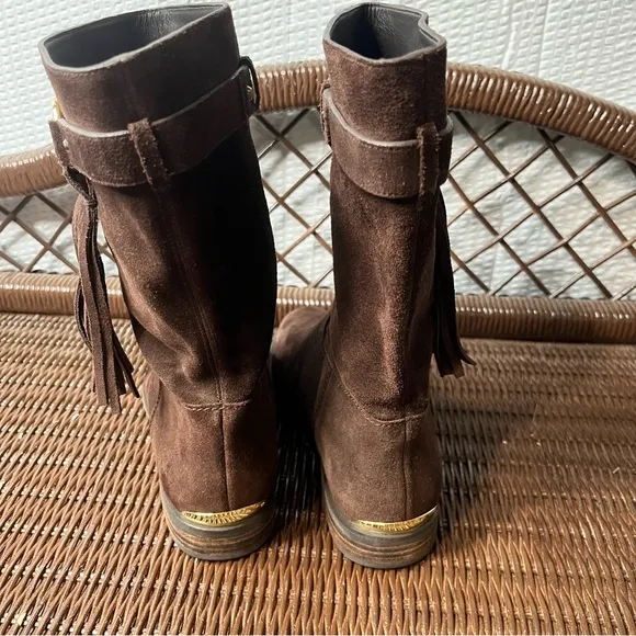MICHAEL KORS 11-inch Suede Leather Pull On Boots Size 9M