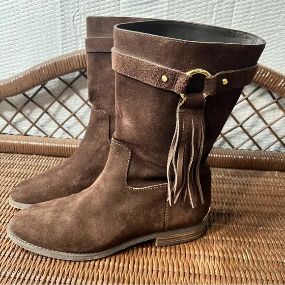 MICHAEL KORS 11-inch Suede Leather Pull On Boots Size 9M