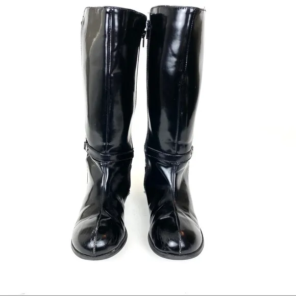 Michael Kors Black Tall Boots Women’s Size 5 Faux Patent Leather Knee