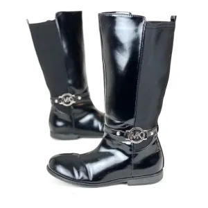 Michael Kors Black Tall Boots Women’s Size 5 Faux Patent Leather Knee