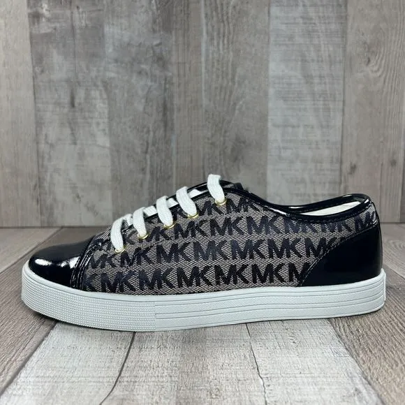 Michael Kors Girls Youth Big Kids Sneakers Canvas Monogram Logo Navy Size 5