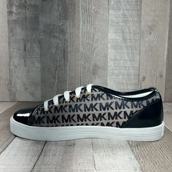 Michael Kors Girls Youth Big Kids Sneakers Canvas Monogram Logo Navy Size 5
