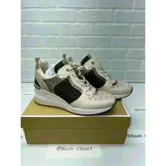 Michael Kors shoes crista trainer tech canvas trainer brown multi