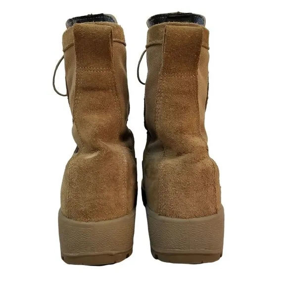 Military Combat Lace Up 6W Tan Leather Hot Boots Grunge Streetwear Punk