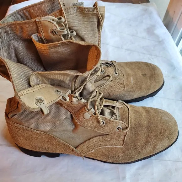 MILITARY RO-SEARCH DESERT STORM COMBAT TACTICAL ARMY JUNGLE BOOTS TAN SIZE 10R