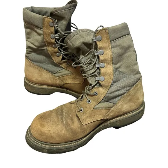 Military Sage Green Combat Boots - Steel Toe, Vibram Sole - Men's 10M