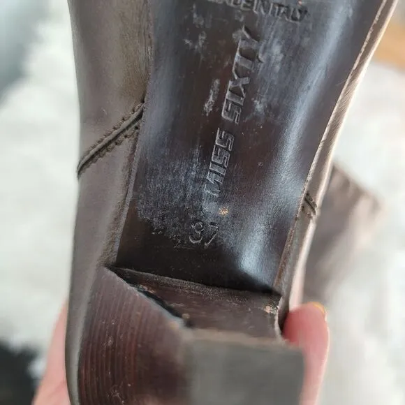 Miss sixty brown heeled leather boots