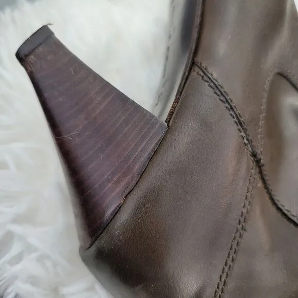 Miss sixty brown heeled leather boots