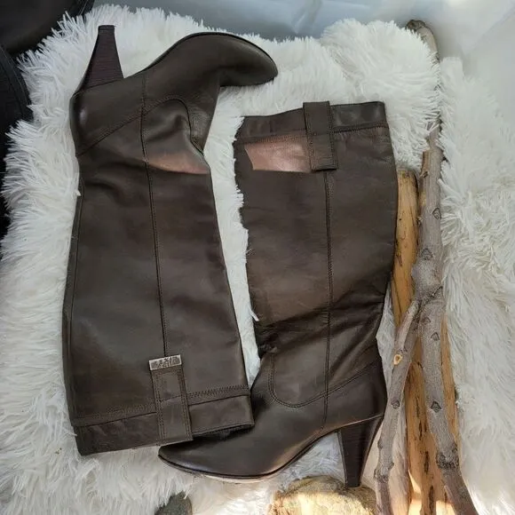Miss sixty brown heeled leather boots