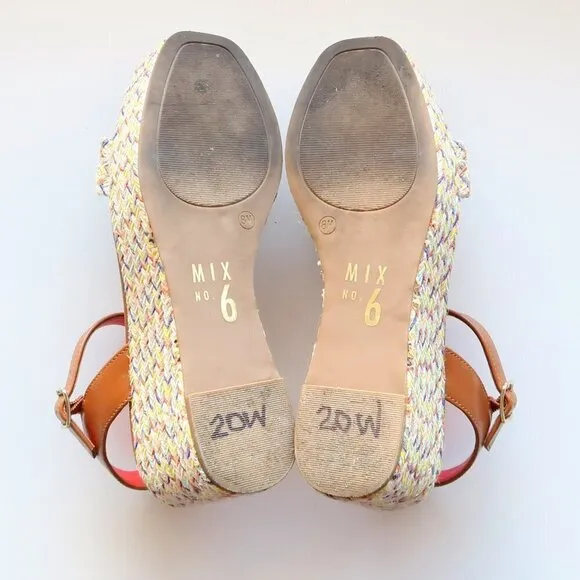 Mix No. 6 Cammie Multicolor Platform Wedge Heel Espadrille Sandals Summer Shoes
