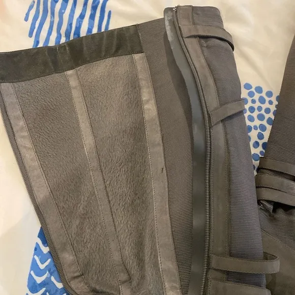Miz Mooz Kira tall grey soft leather boots with zip up size 11