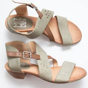 Miz Mooz Sienna Sandals Cutout Shoes Studs Strappy Leather Sage Green Brown 42