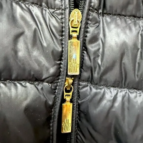 MONCLER Lans Light Weight Down Jacket Black Puffer Womens Est. Size XXS