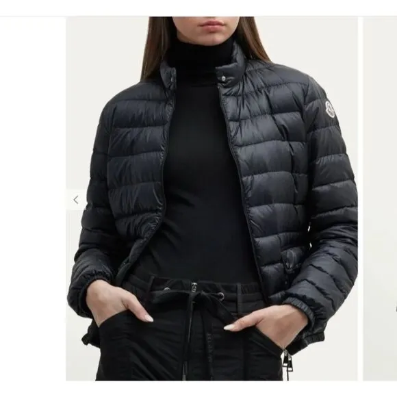 MONCLER Lans Light Weight Down Jacket Black Puffer Womens Est. Size XXS