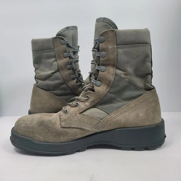 Mondo PT UFCW Men's Green Genuine Leather Military Combat Boots US Size 10.5R