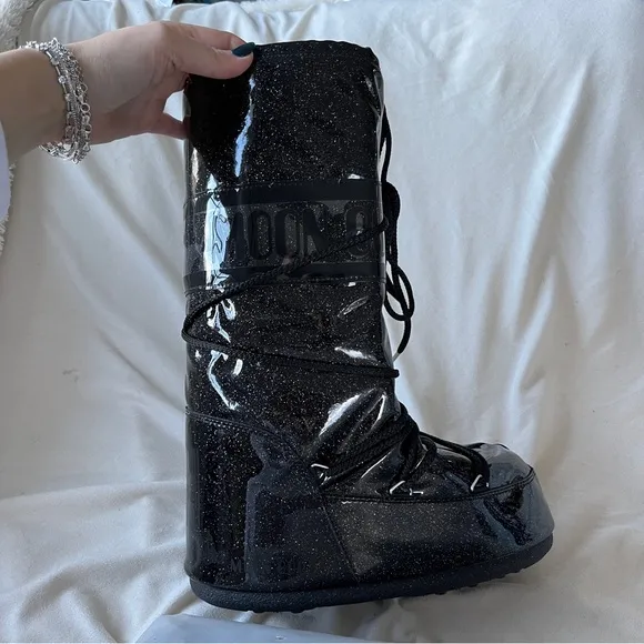 Moon Boot Glitter Icon Boots Glitter Snow Boots Size 42/44 US 9/10.5 NWT