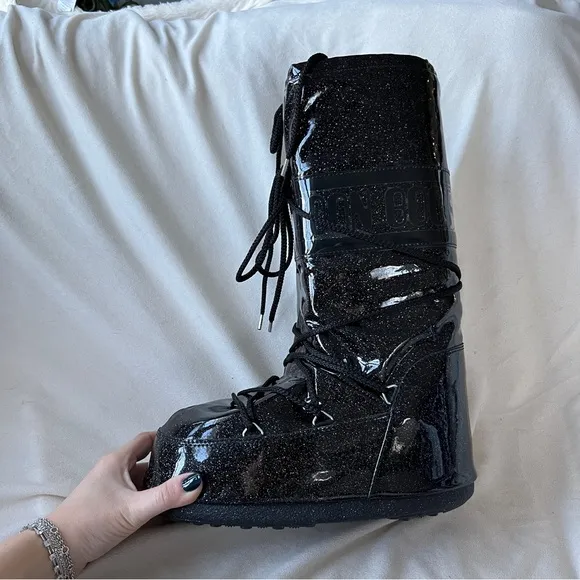 Moon Boot Glitter Icon Boots Glitter Snow Boots Size 42/44 US 9/10.5 NWT