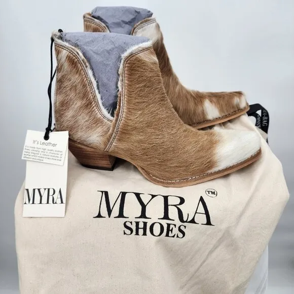 MYRA BAG Sunset Bloom Hair On Shortie Split  Cowboy Boots  6-10 NWT