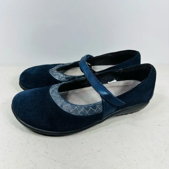Naot N4448* Women Polar Sea Leather Kirei Mary Jane Shoes Size US 37-6