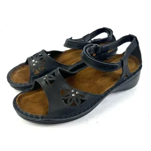 Naot Sandals 40 Back Leather Comfort Floral Cutout Shoes Womens 9