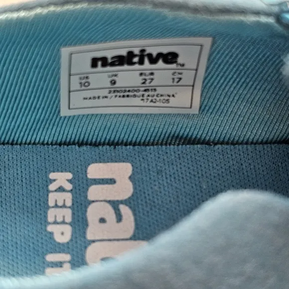 Native Shoes Apollo Moc Iris Blue White Lightweight Slip On Toddler Size 10/C10