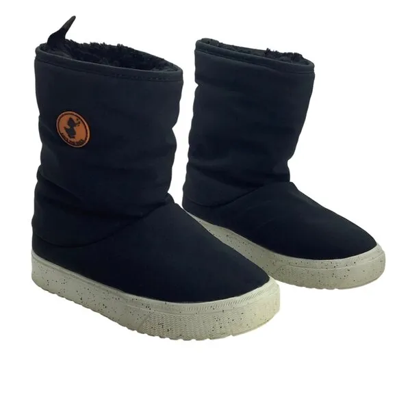 NATIVE x Save the Duck Boots Boy Size 4 Black Water Resistant Lhoste Faux Fur