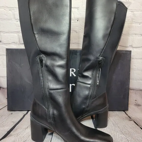 Naturalizer Axel 2 Waterproof High Shaft Boots - Black Waterproof Leather