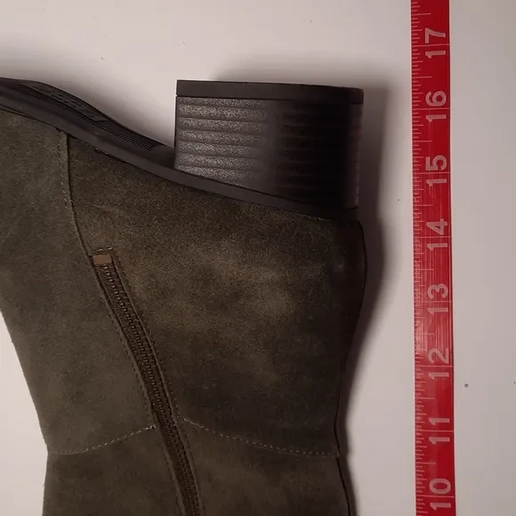 Naturalizer Suede Riding Boot, Style - Kailyn, Wide Width, Olive Green