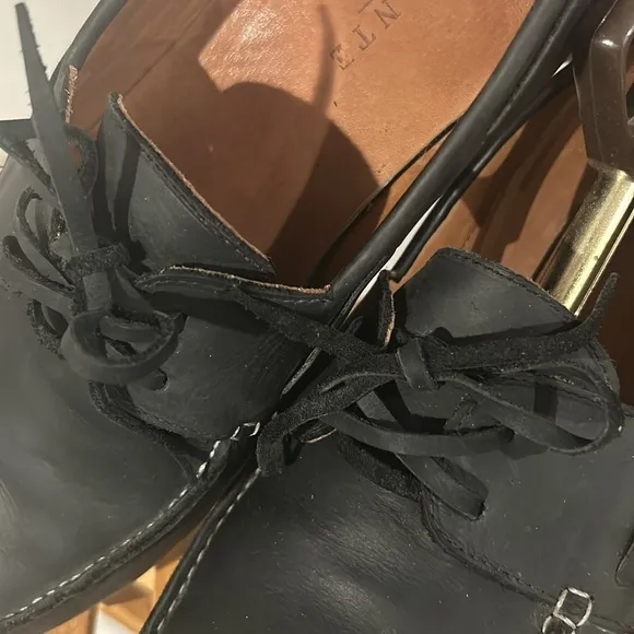 Navy Blue Adelante Shoe Co. Leather Boat Shoes