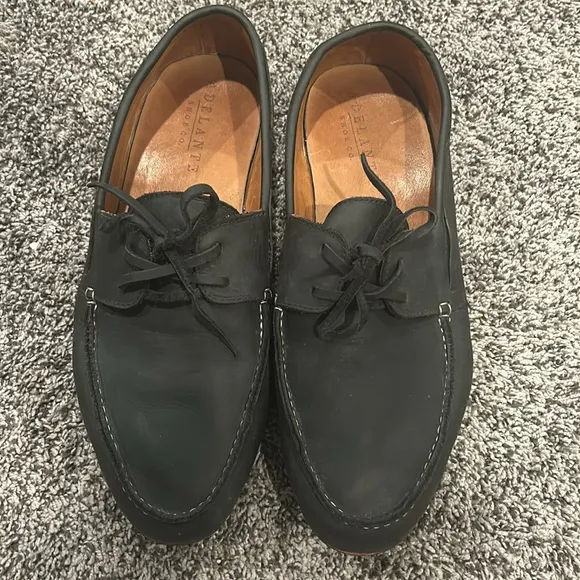 Navy Blue Adelante Shoe Co. Leather Boat Shoes