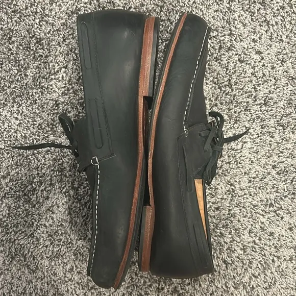Navy Blue Adelante Shoe Co. Leather Boat Shoes