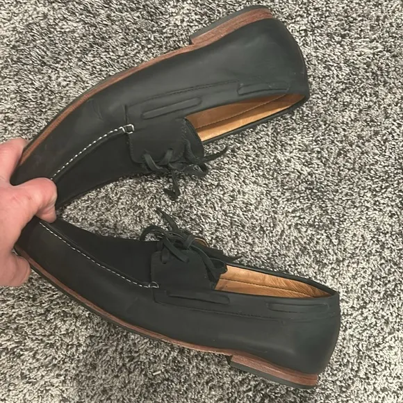 Navy Blue Adelante Shoe Co. Leather Boat Shoes