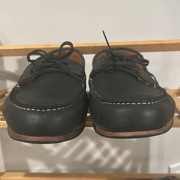 Navy Blue Adelante Shoe Co. Leather Boat Shoes