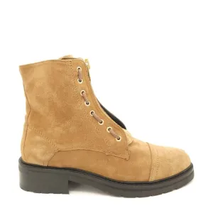 NEW ALLSAINTS Ariel Combat Boots Womens 9 Hipster Grunge Y2K Luxury Beige Suede