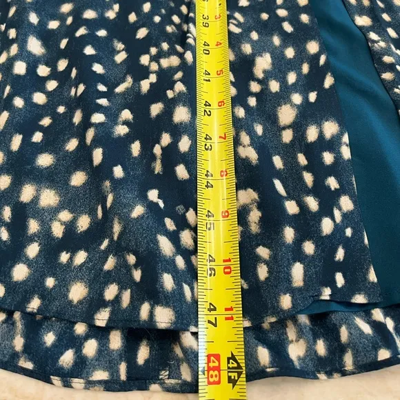 NEW Ann Taylor | Leopard Puff Sleeve Midi Flare Dress | Midnight Spruce | 6