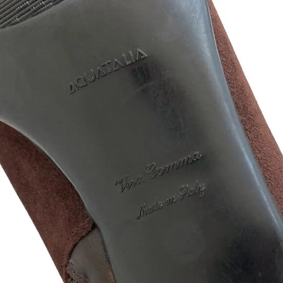 NEW AQUATALIA Roma Waterproof Suede Leather Side Zip Buckle Ankle Bootie