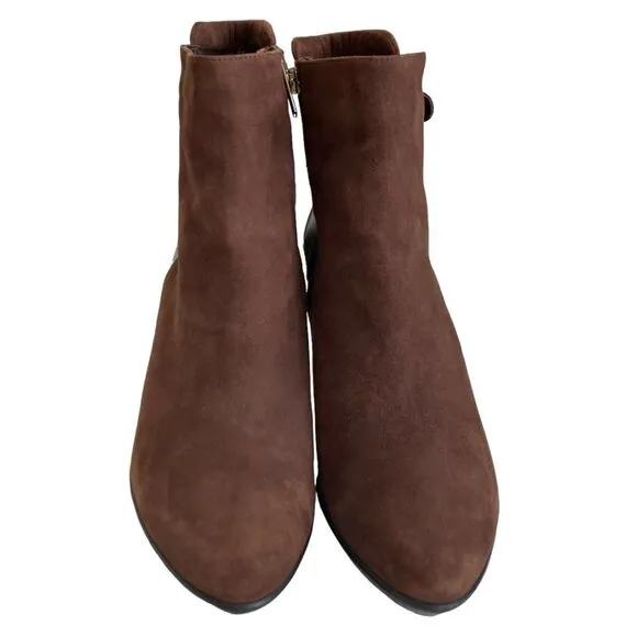 NEW AQUATALIA Roma Waterproof Suede Leather Side Zip Buckle Ankle Bootie