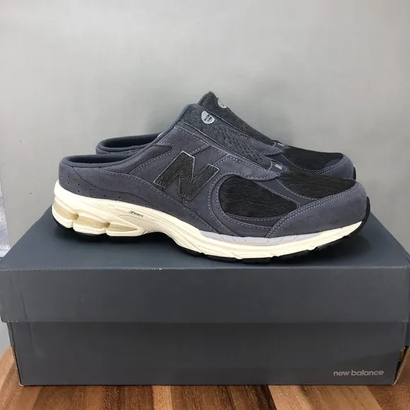 New Balance 2002R Mule Slip On Gray Suede Leather Comfort Shoes Mens 11.5 D