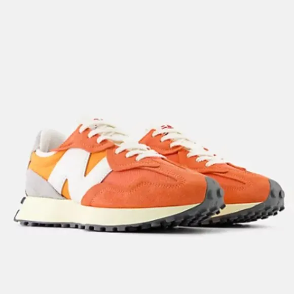 New Balance 327 Unisex Women 11 / Men 9.5 Casual Sneakers Shoes Orange Sun White