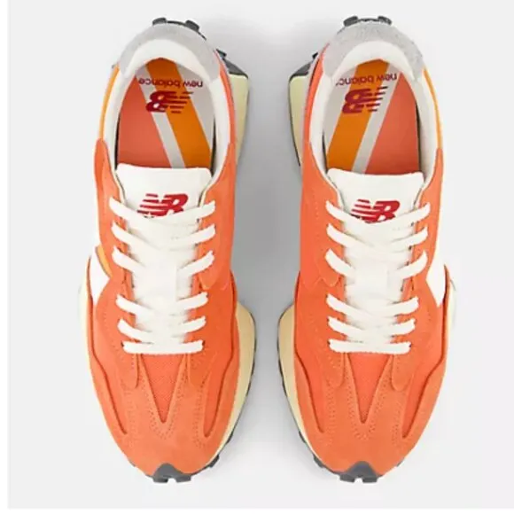 New Balance 327 Unisex Women 11 / Men 9.5 Casual Sneakers Shoes Orange Sun White