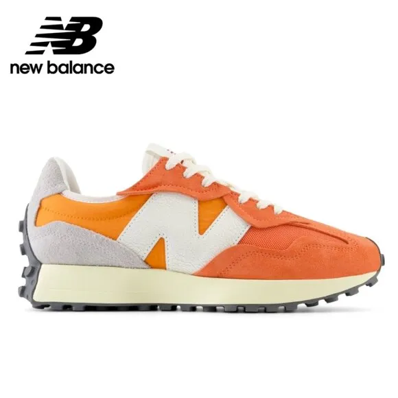 New Balance 327 Unisex Women 11 / Men 9.5 Casual Sneakers Shoes Orange Sun White