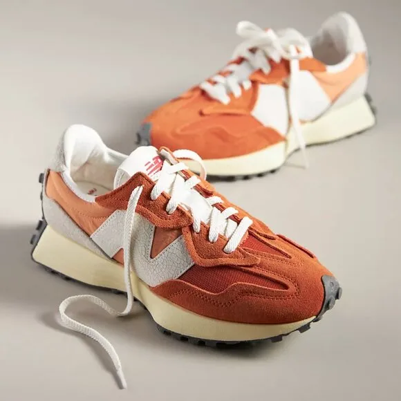 New Balance 327 Unisex Women 11 / Men 9.5 Casual Sneakers Shoes Orange Sun White