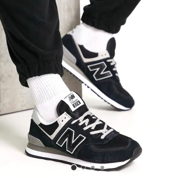 New Balance 574 (GS) Core Black/Grey Shoes