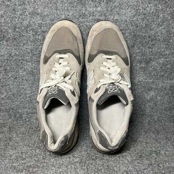New Balance 998 Men 12 Sneakers Gray Silver Suede Leather Running Athletic Shoes