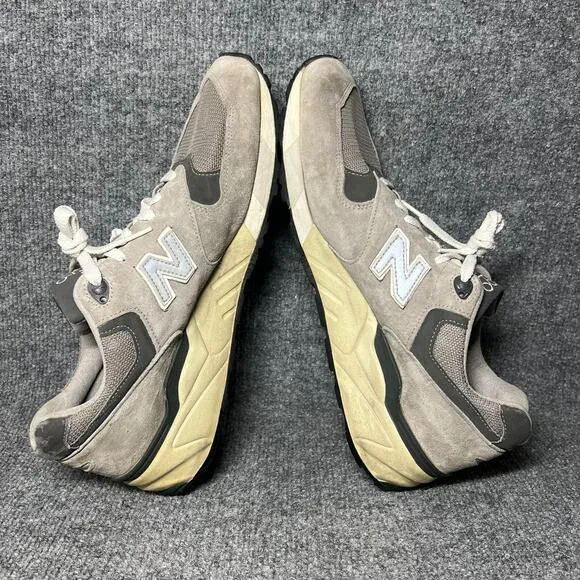 New Balance 998 Men 12 Sneakers Gray Silver Suede Leather Running Athletic Shoes