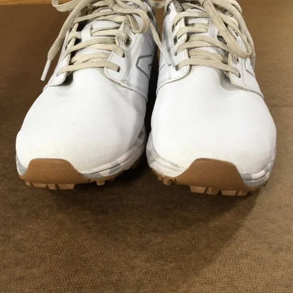 New Balance Brighton Golf Shoes Mens Size 8.5 2E Wide White Brown NBG2010WBR