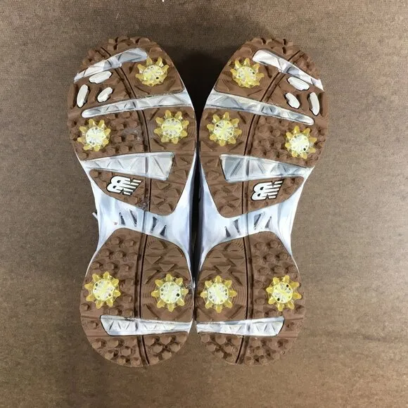 New Balance Brighton Golf Shoes Mens Size 8.5 2E Wide White Brown NBG2010WBR